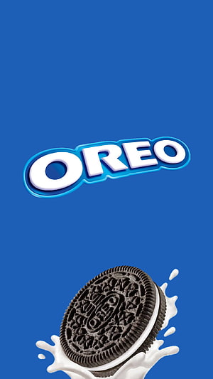 Oreo Cookie with Milk Splash on Blue Background HD phone wallpaper