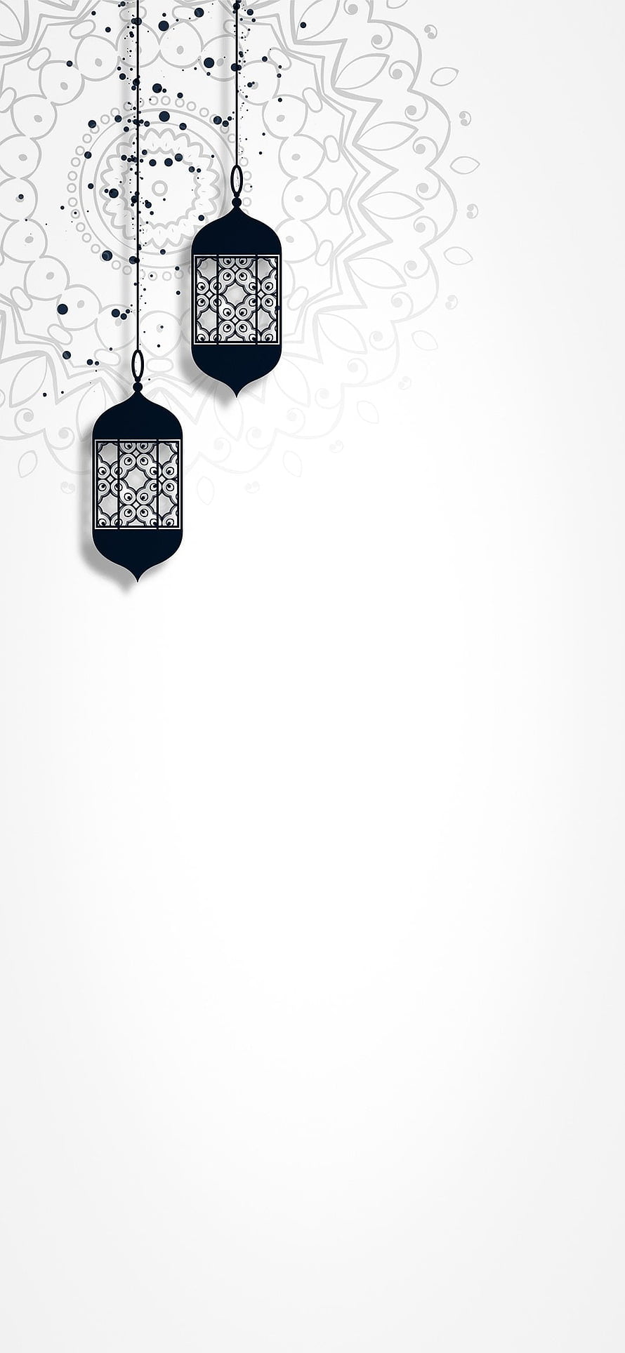 Elegant Islamic Lanterns With Intricate Geometric Patterns On White Background HD phone wallpaper