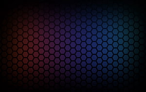 Dark Hexagonal Honeycomb Pattern with Red to Blue Gradient Glow HD wallpaper