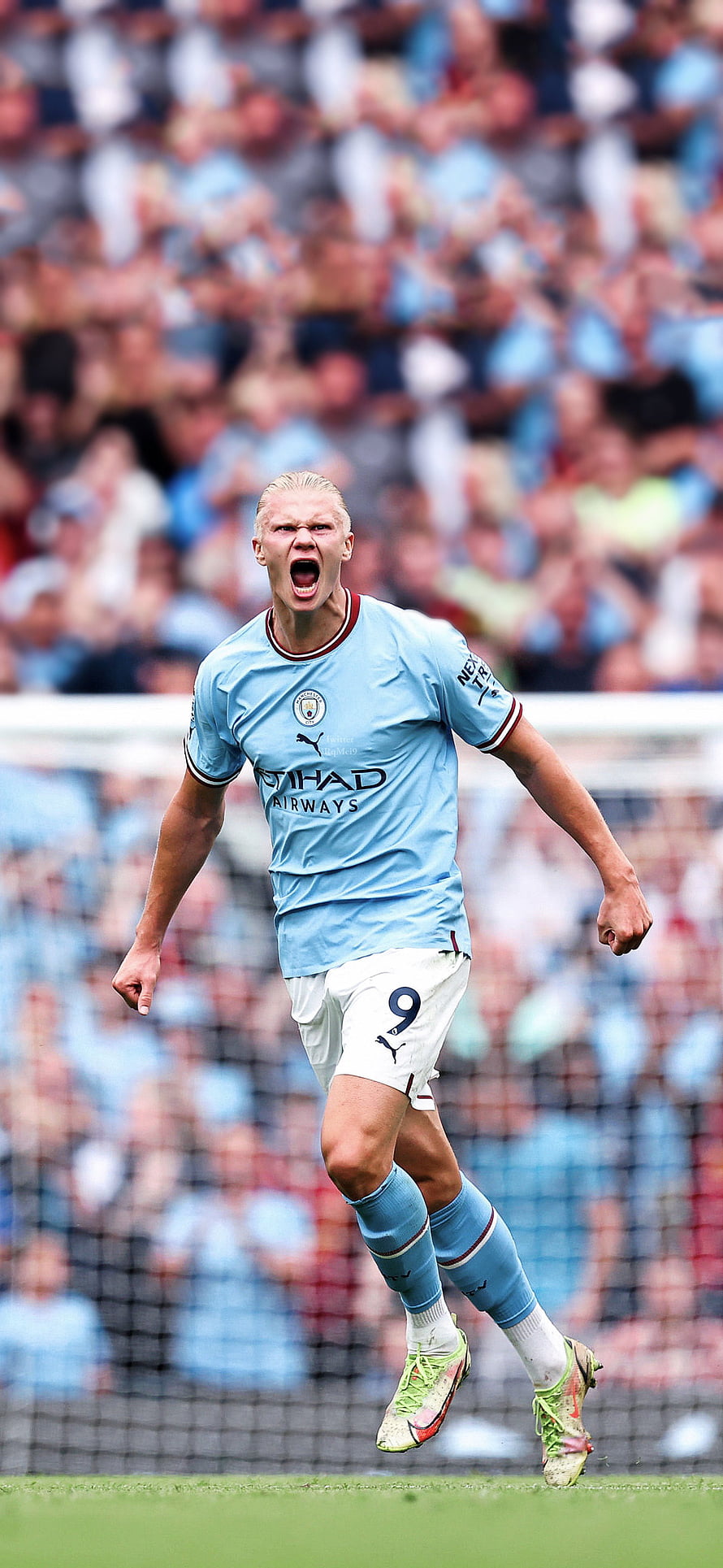 Erling Haaland Celebrating Goal in Manchester City Home Kit, HAALAND HD phone wallpaper