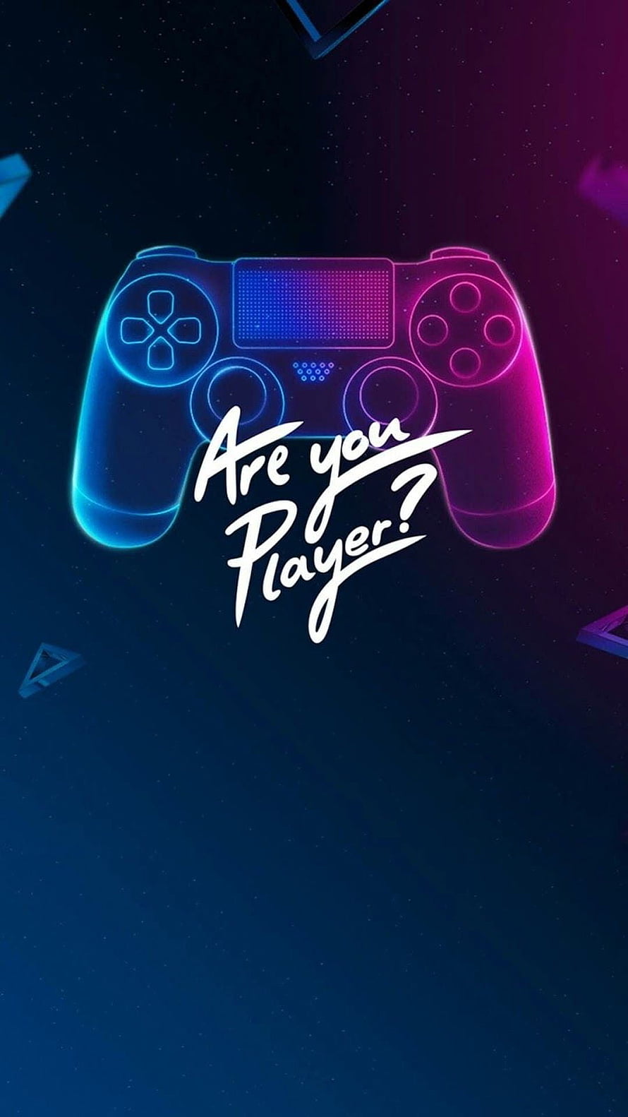 Neon Glowing Game Controller Wallpaper With Are You Player Text HD phone wallpaper