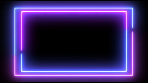 Glowing Neon Rectangle Frame With Purple And Blue Light On Black Background HD wallpaper