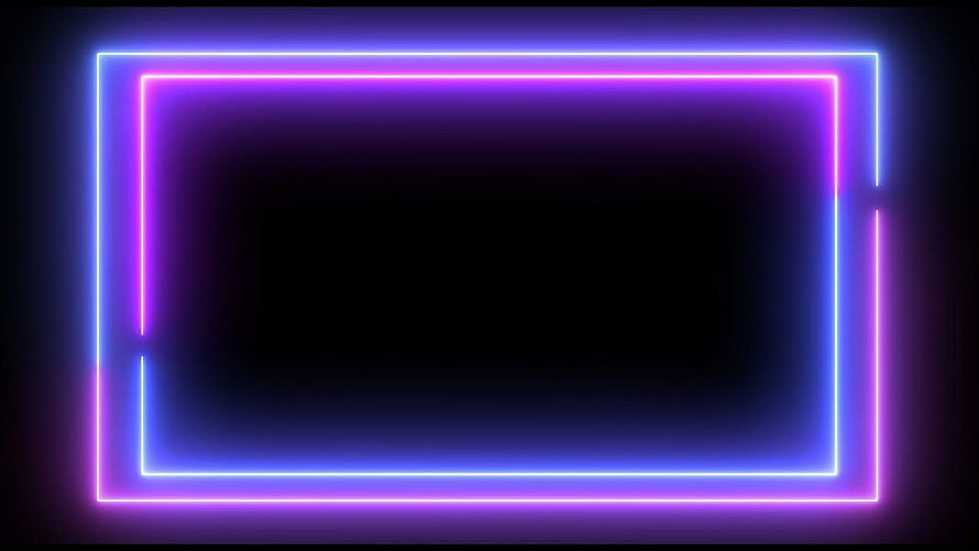 Glowing Neon Rectangle Frame With Purple And Blue Light On Black Background HD wallpaper