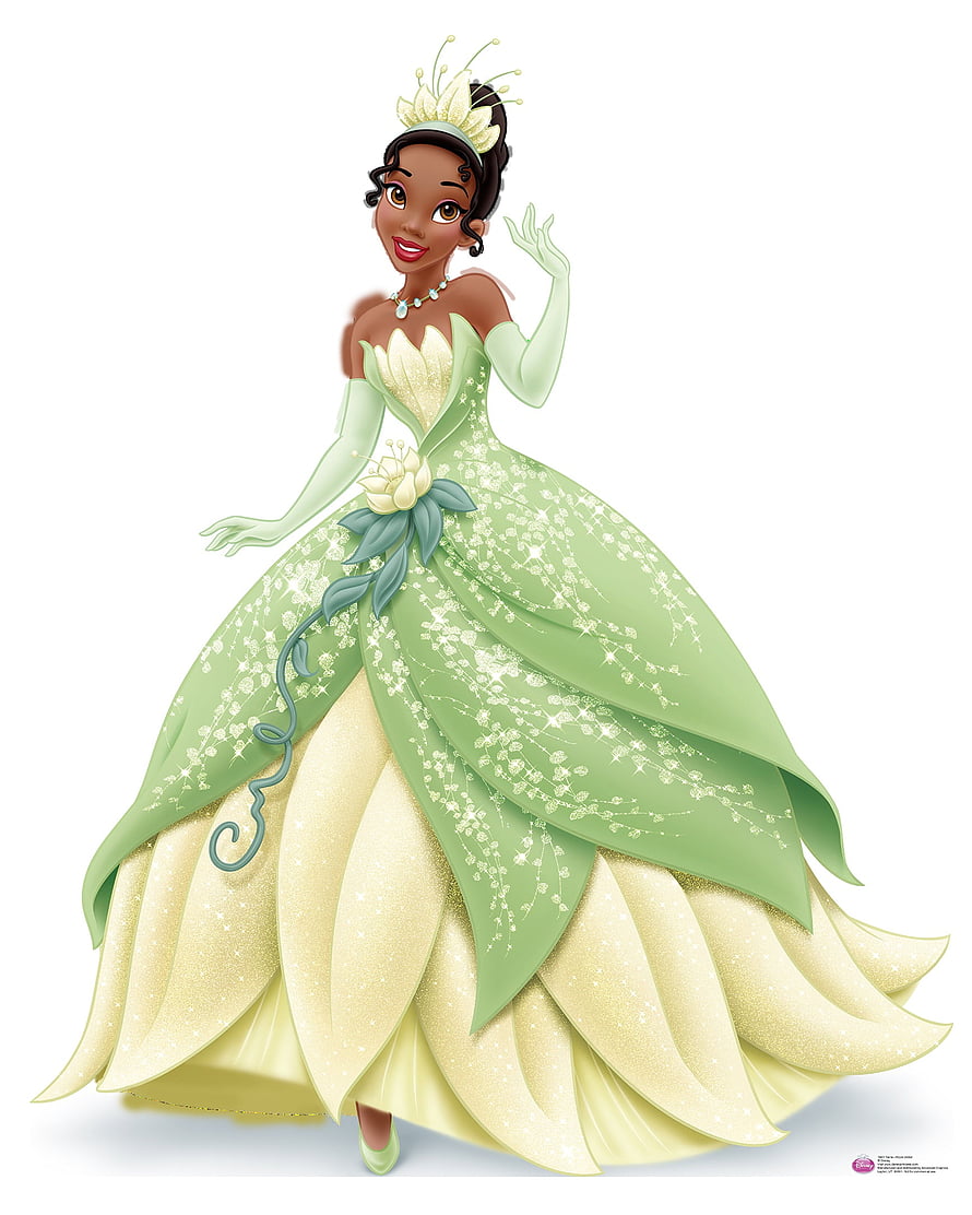 Princess Tiana in Elegant Green Ballgown with Floral Crown and Sparkling Details HD phone wallpaper