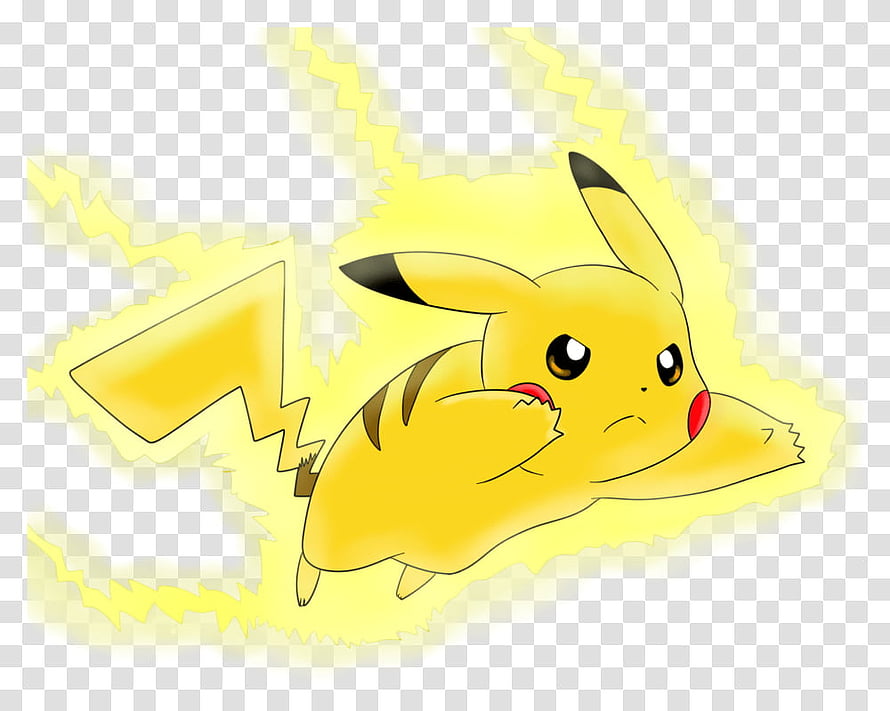 Pikachu Using Thunderbolt Move in Dynamic Anime Style Illustration HD wallpaper