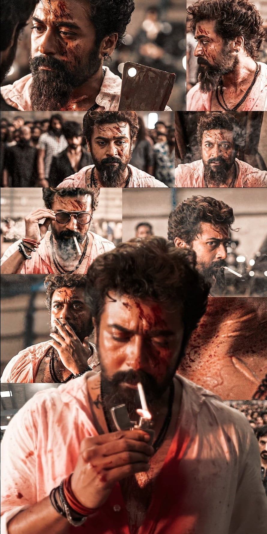 Ranveer Singh as Ram Varma in Gangubai Kathiawad intense action scenes collage HD phone wallpaper