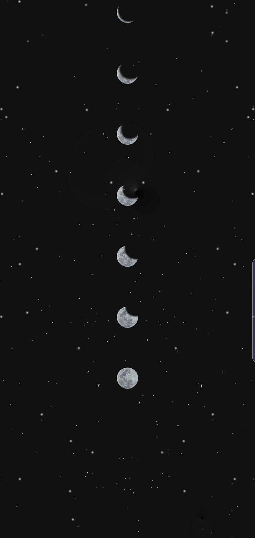 Vertical Moon Phases Sequence Against Starry Night Sky HD phone wallpaper