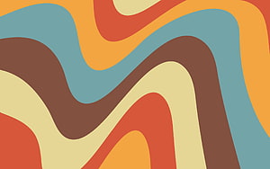 Retro Groovy Abstract Wave Pattern in Warm Earth Tones and Teal HD wallpaper