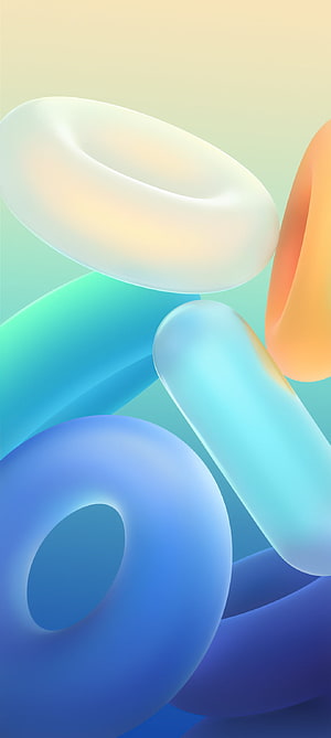 Abstract 3D Render of Smooth Colorful Torus Shapes and Curved Forms HD phone wallpaper