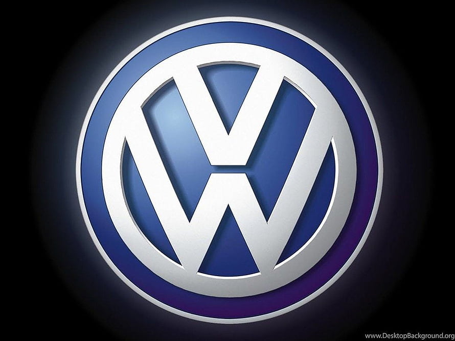 Volkswagen VW Logo Blue and Silver Emblem on Black Background HD wallpaper