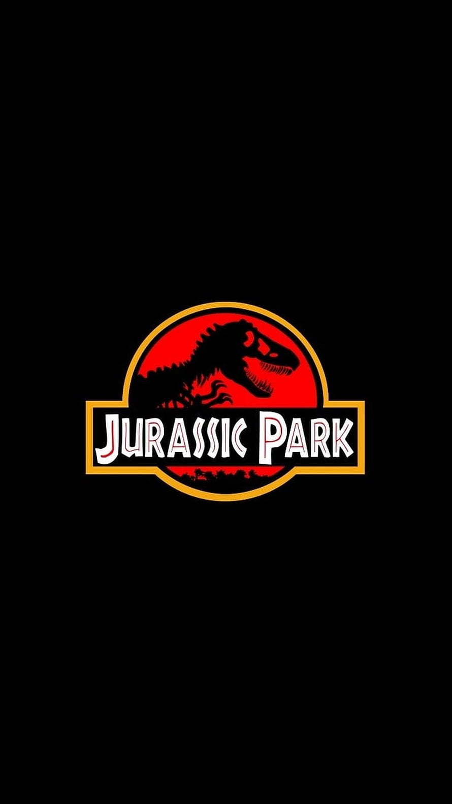 Jurassic Park Classic T-Rex Logo on Black Background HD phone wallpaper