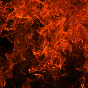 Vibrant Orange Fire Flames on Black Background HD phone wallpaper