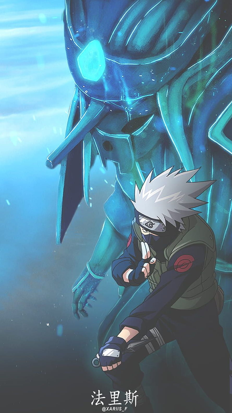 Kakashi Hatake and Kamui Blue Portal Anime Wallpaper HD phone wallpaper