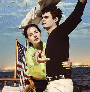 Lana Del Rey and Jack Antonoff on a Sailboat with American Flag HD phone wallpaper