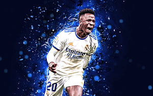 Vinicius Jr Real Madrid Soccer Player Celebration Wallpaper HD wallpaper
