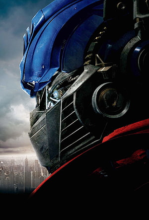 Transformers Bumblebee Close-Up Profile With City Skyline Background HD phone wallpaper