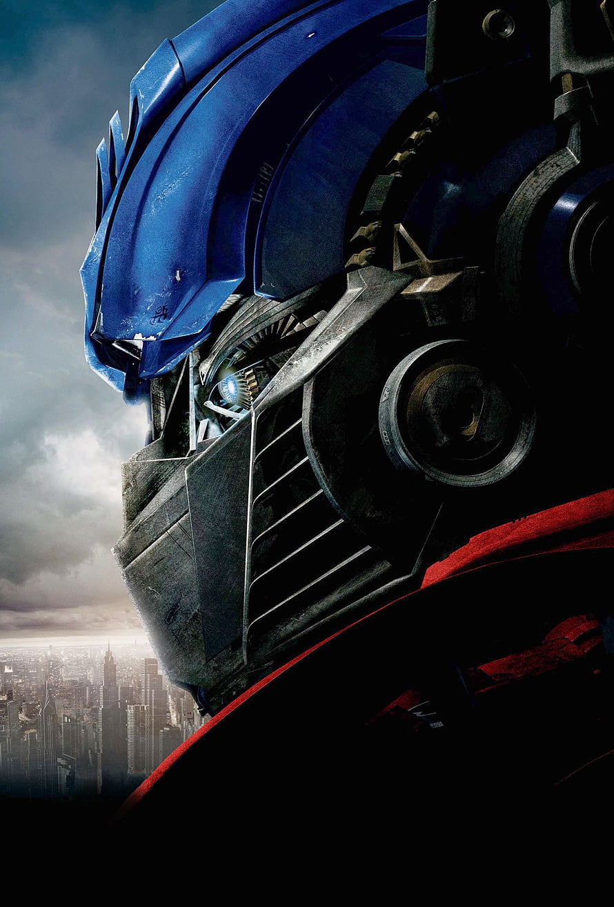 Transformers Bumblebee Close-Up Profile With City Skyline Background HD phone wallpaper