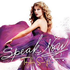 Taylor Swift Speak Now Album Cover Artwork with Purple Watercolor Dress and Glitter Accents HD phone wallpaper