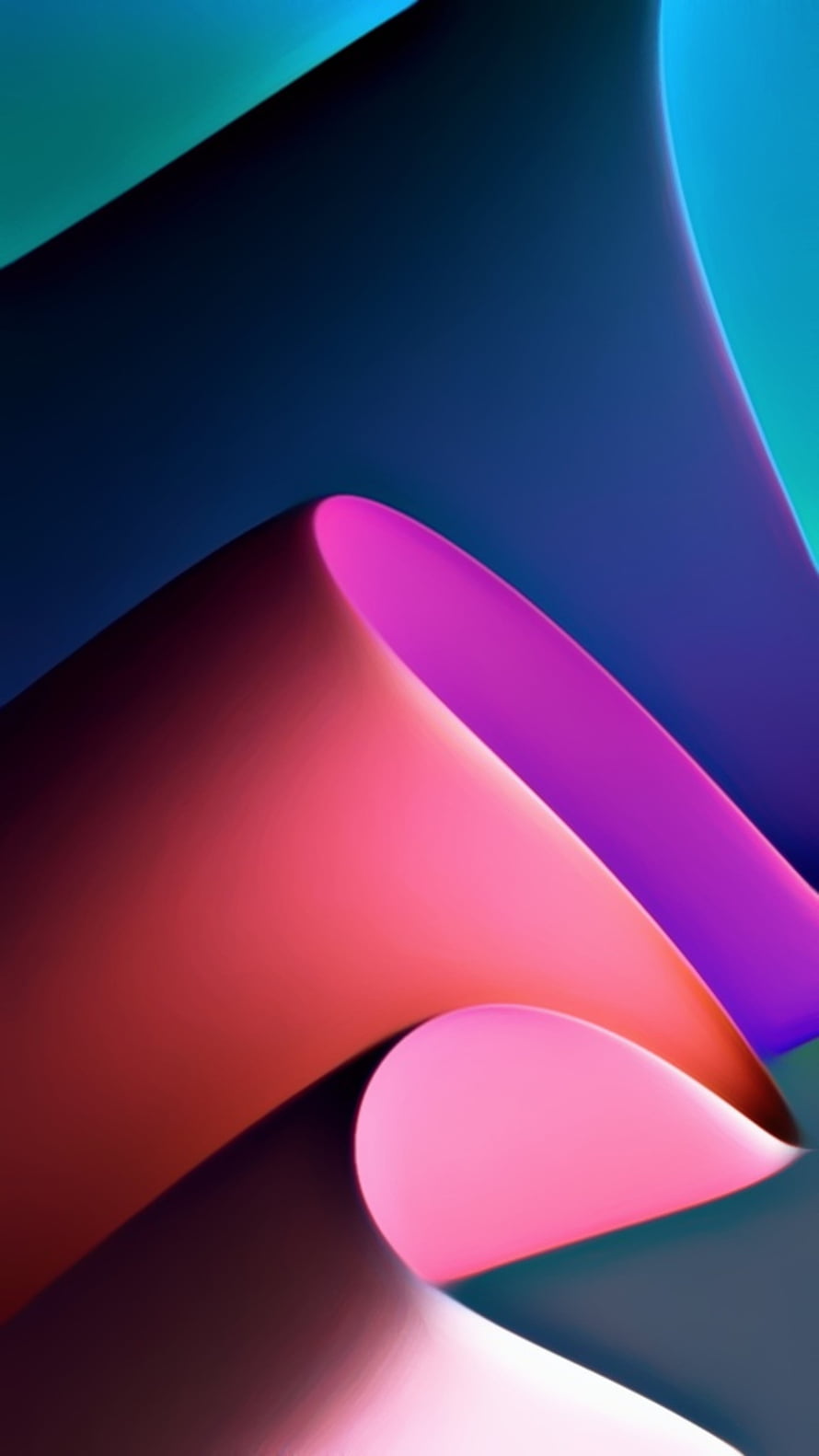 Vibrant Abstract 3D Curves in Magenta, Pink, and Electric Blue with Smooth Gradients HD phone wallpaper