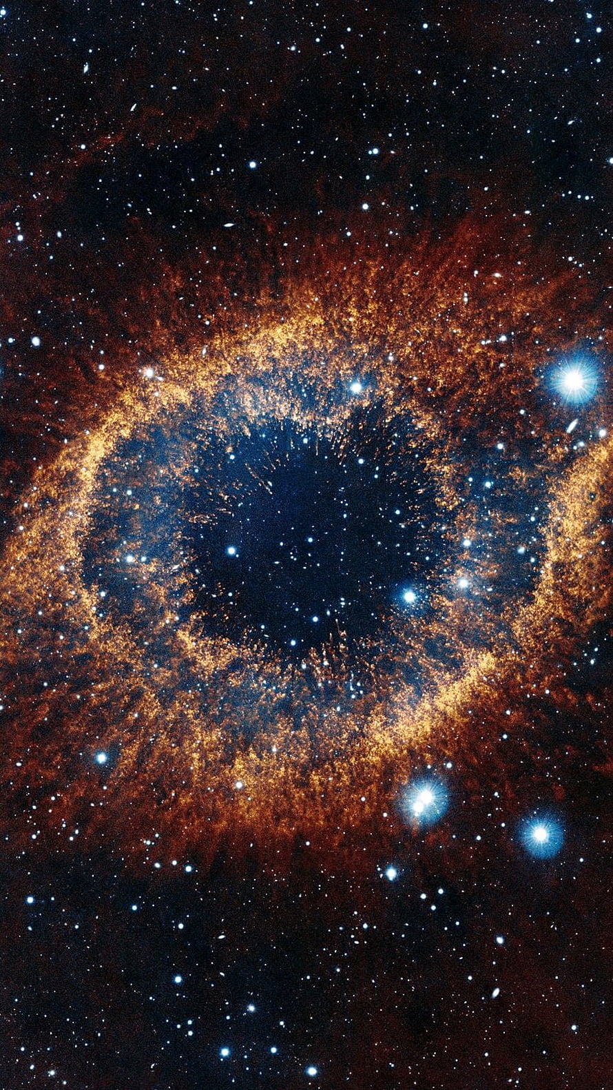 Helix Nebula Ring Structure Captured by Hubble Space Telescope in Deep Space HD phone wallpaper