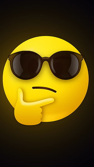 Cool Thinking Emoji with Sunglasses and Finger on Chin HD phone wallpaper