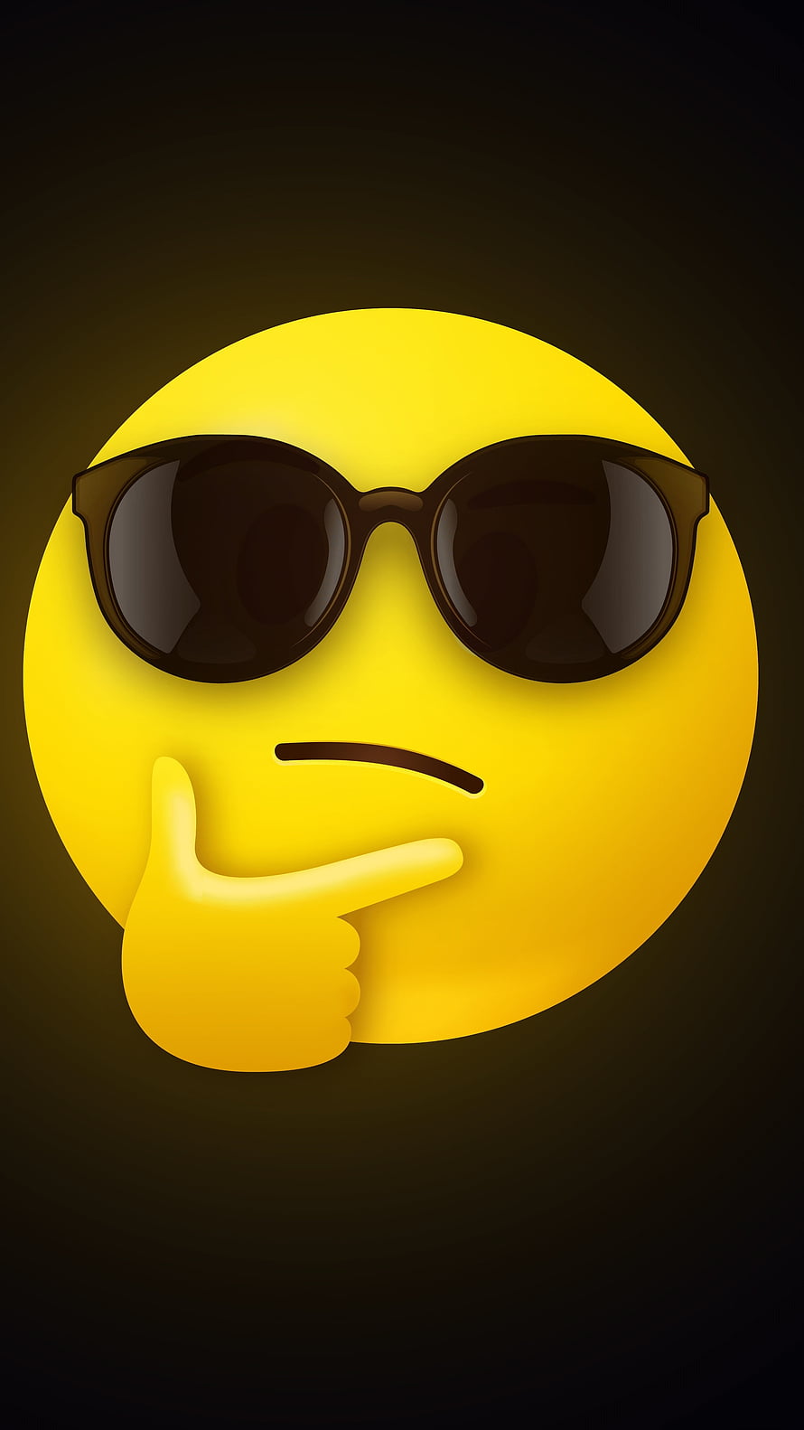 Cool Thinking Emoji with Sunglasses and Finger on Chin HD phone wallpaper