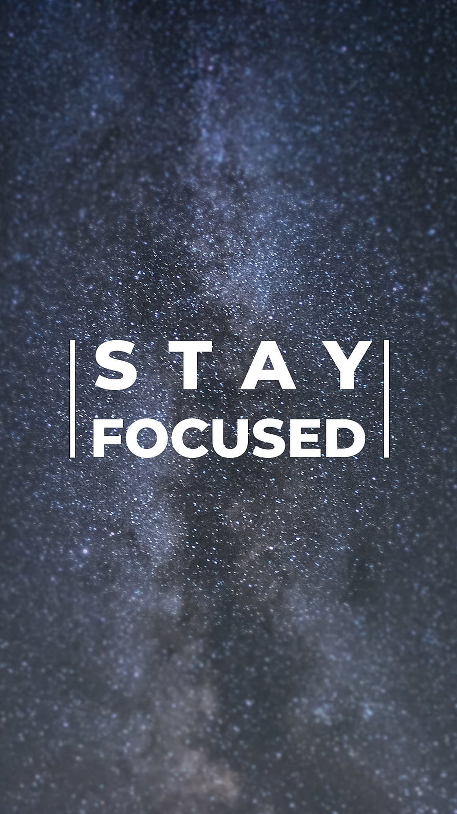 Stay Focused Motivational Quote On Deep Blue Starry Night Sky Galaxy Background HD phone wallpaper