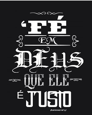 Racionais MC's Faith in God Typography Poster with Ornamental Blackletter Script HD phone wallpaper