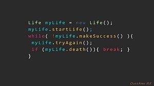 Motivational Programming Code Snippet About Life Success And Persistence HD wallpaper