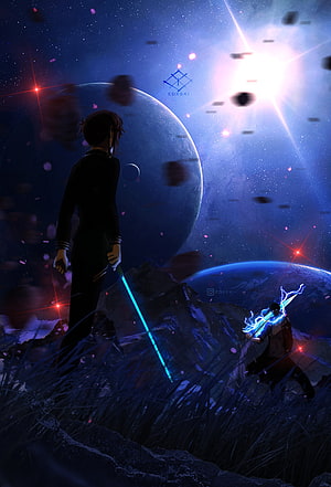 Arthur Leywin and Sung Jinwoo Confrontation in Cosmic Space HD phone wallpaper