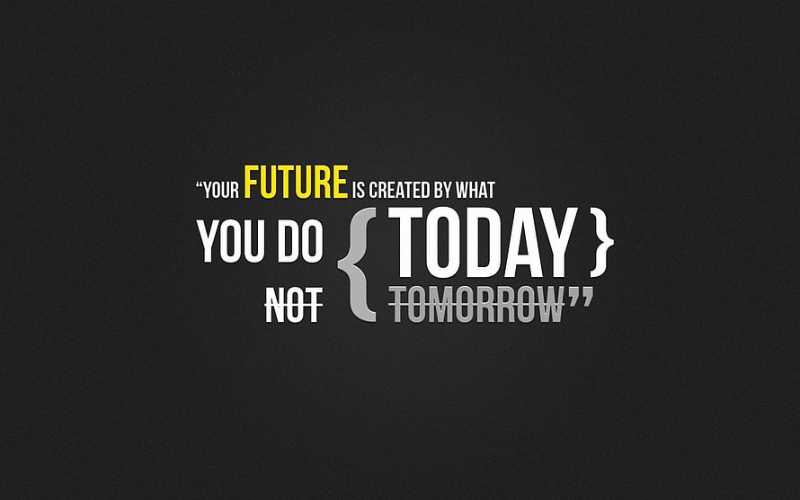 Motivational Typography Quote on Dark Background About Creating Your Future Today HD wallpaper