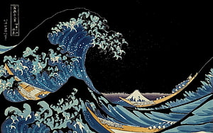 The Great Wave off Kanagawa by Katsushika Hokusai - Classic Japanese Woodblock Print Art HD wallpaper