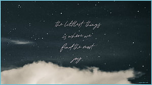 Inspirational Quote on Starry Night Sky with Clouds and Handwritten Text HD wallpaper