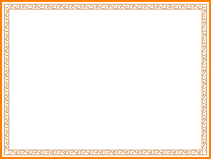 Elegant Orange Scrollwork Border Frame With White Center For Invitations And Certificates HD wallpaper