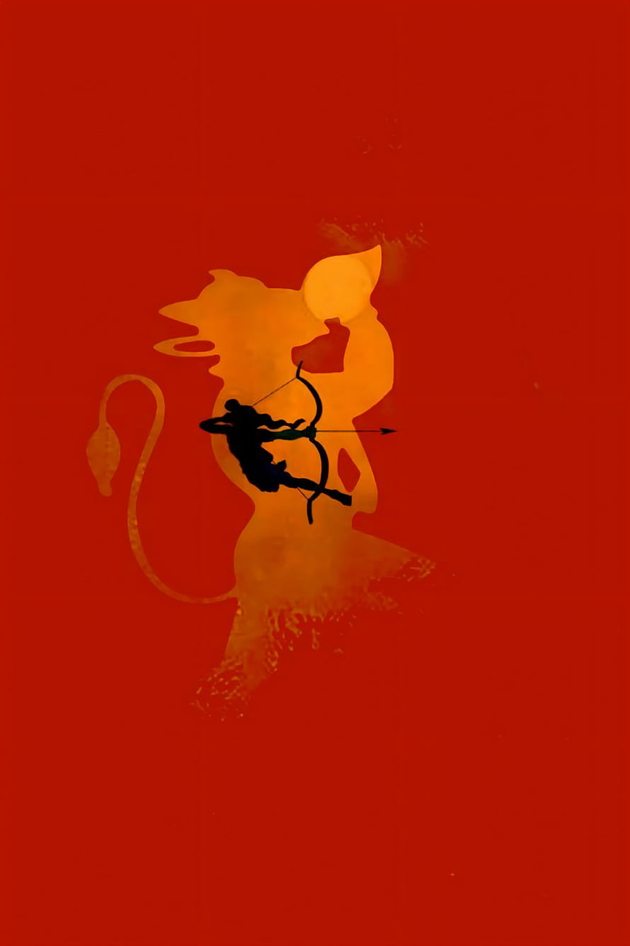 Silhouette of Cupid Aiming Bow and Arrow Inside a Large Mouse Shape on Red Background HD phone wallpaper