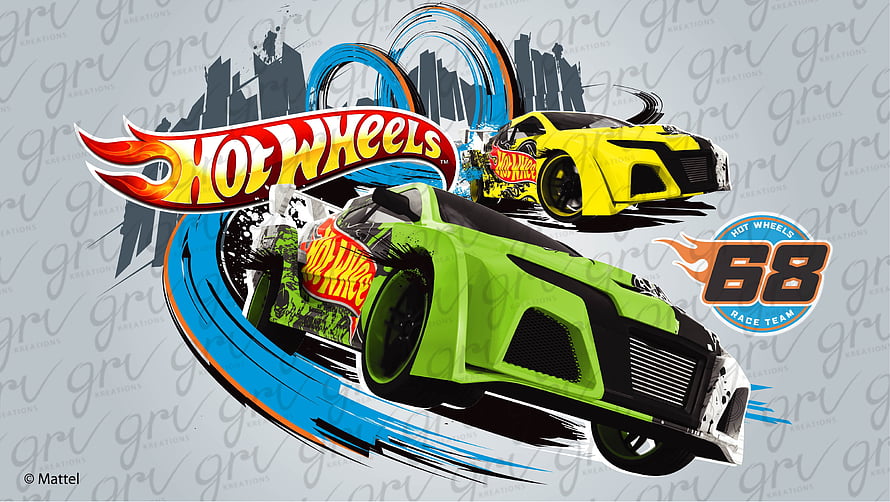 Hot Wheels 68 Race Team Green and Yellow Concept Cars Illustration HD wallpaper