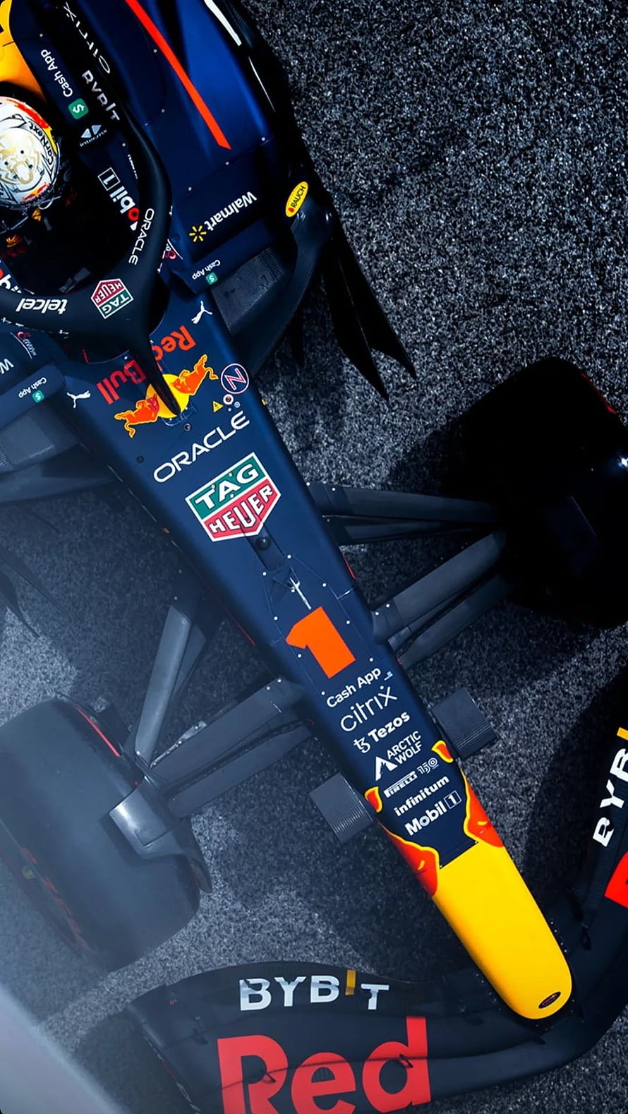 Red Bull Racing Formula One Car Close-Up with Oracle and Mobil 1 Sponsorship HD phone wallpaper