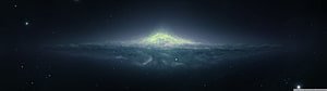 Milky Way Galaxy Core with Bright Yellow Center and Starfield HD wallpaper