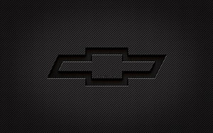 Black Chevrolet Bowtie Emblem on Carbon Fiber Texture Background HD wallpaper