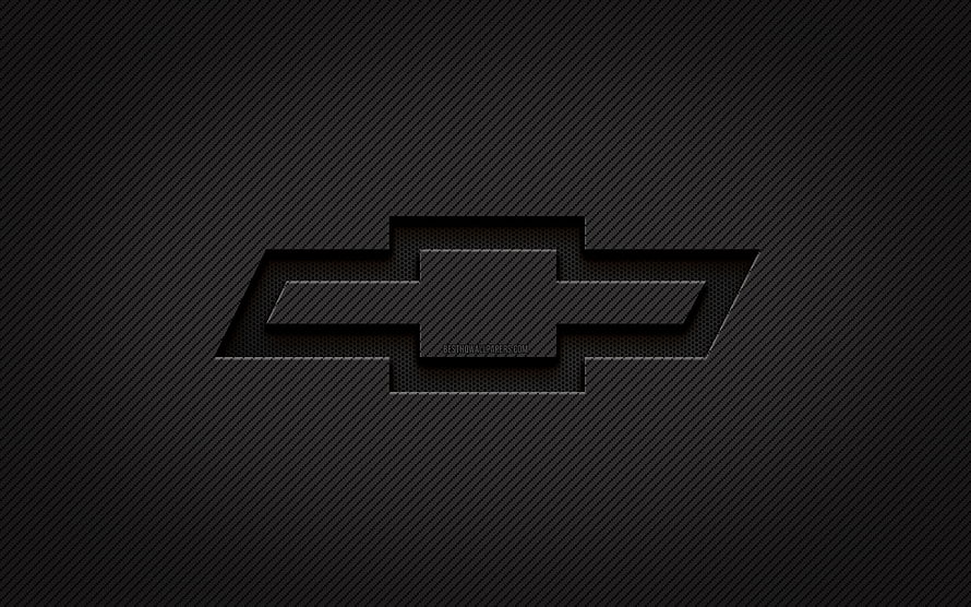 Black Chevrolet Bowtie Emblem on Carbon Fiber Texture Background HD wallpaper