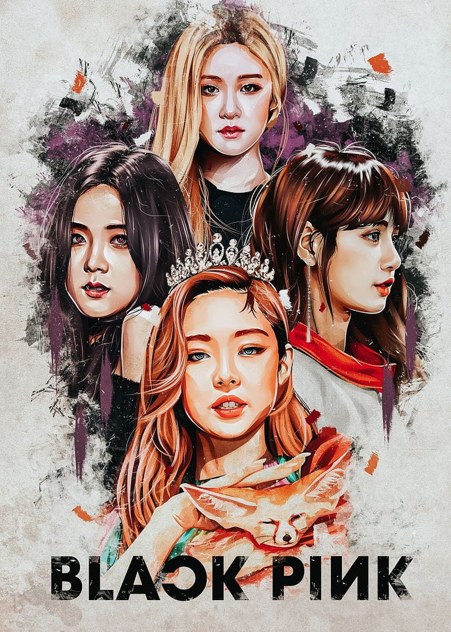 Blackpink K-pop Group Artistic Portrait Wallpaper HD phone wallpaper