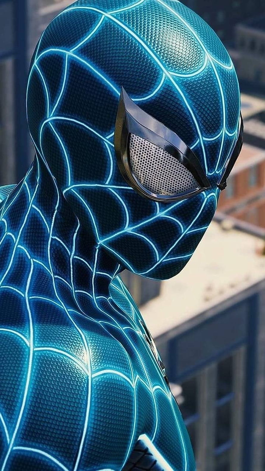 Spider-Man in the Advanced Black Suit with Glowing Blue Web Patterns, Spiderman, Blue Spidy HD phone wallpaper