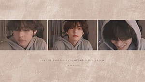 Kim Taehyung Aesthetic Collage Wallpaper With Inspirational Quote HD wallpaper