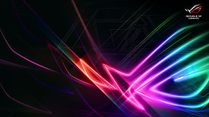 Republic of Gamers ROG Eye Logo Neon Abstract Wallpaper HD wallpaper
