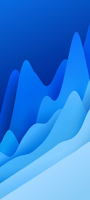 Layered Blue Mountain Landscape Abstract Minimalist Digital Art Wallpaper HD phone wallpaper