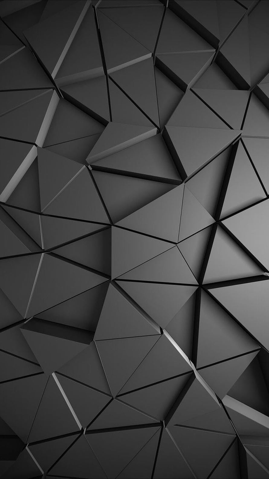 Abstract Dark Geometric Triangular Pattern 3D Render HD phone wallpaper