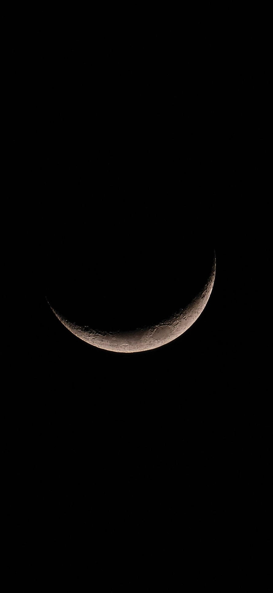 Crescent Moon Phase Against Deep Black Night Sky HD phone wallpaper