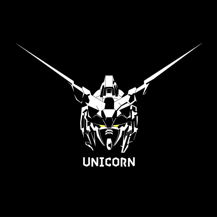 Gundam Unicorn Minimalist White Head Logo on Black Background HD phone wallpaper