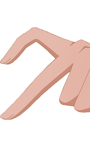 Anime Style Hand Gesture Forming Half Heart Shape on White Background HD phone wallpaper