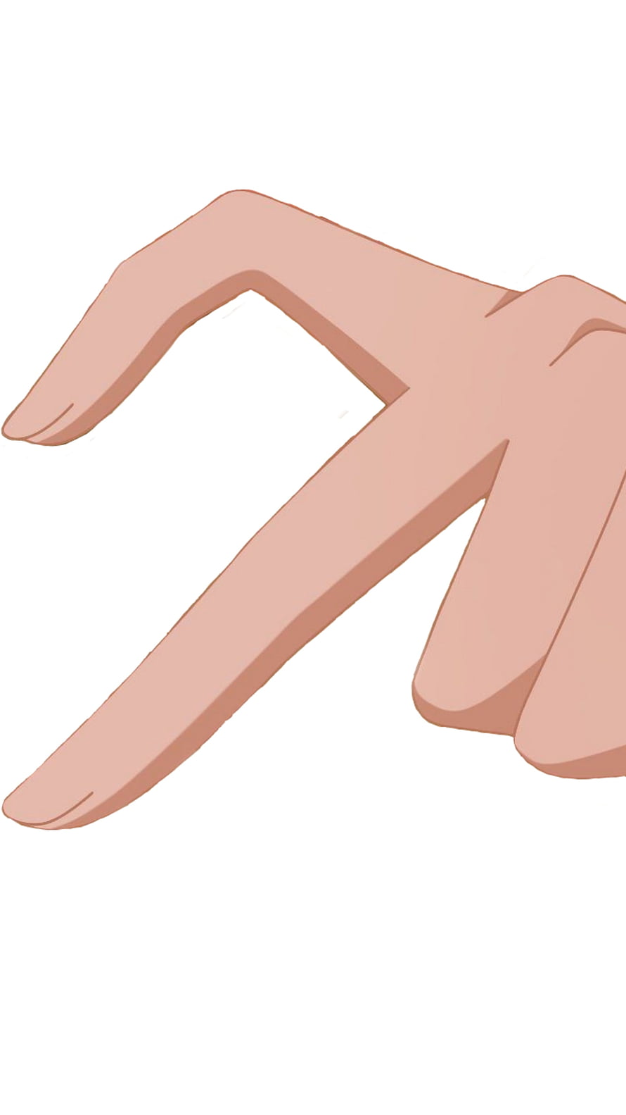 Anime Style Hand Gesture Forming Half Heart Shape on White Background HD phone wallpaper